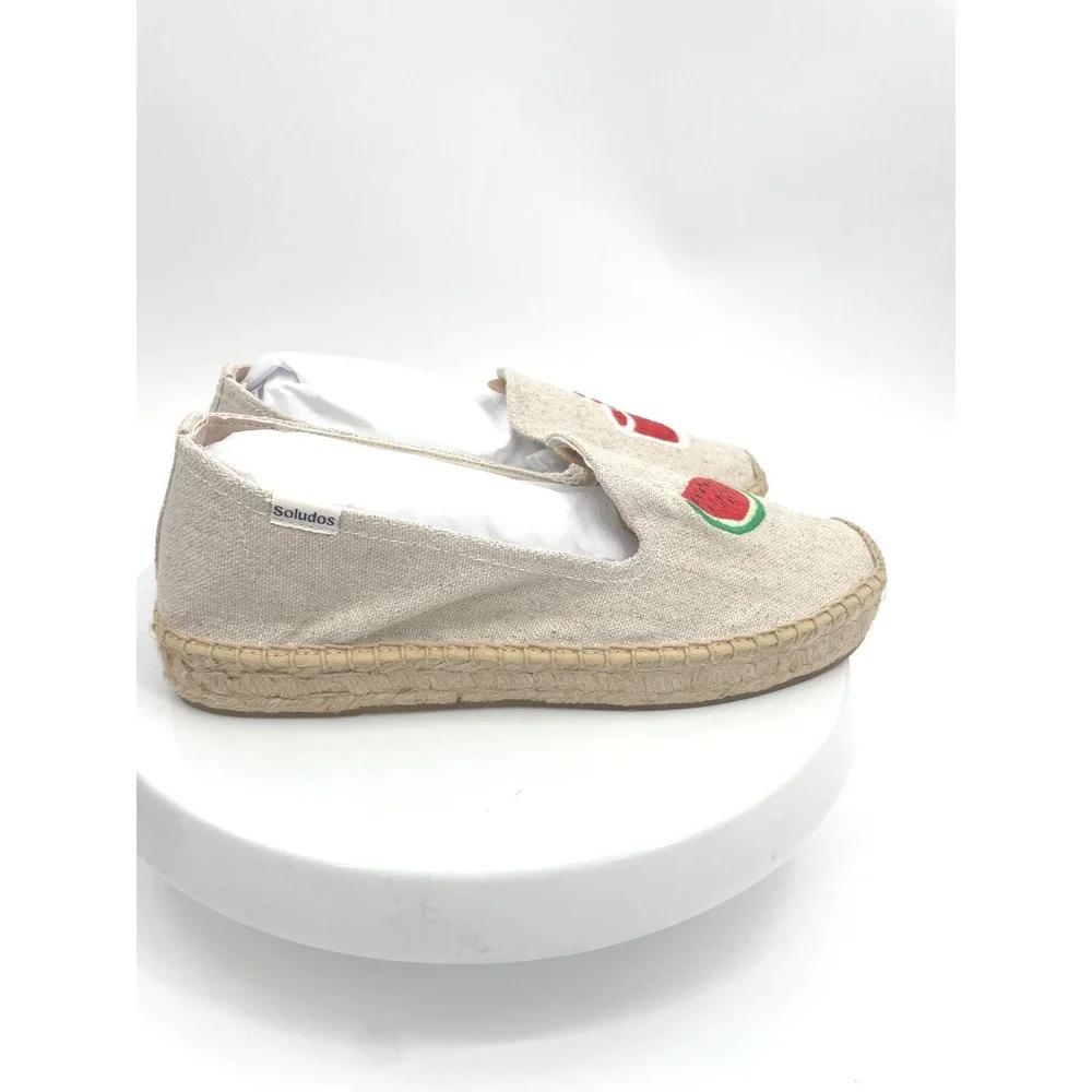 Soludos‎ Espadrilles Womens 8.5 Sand Canvas Watermelon Juice Platform Boho